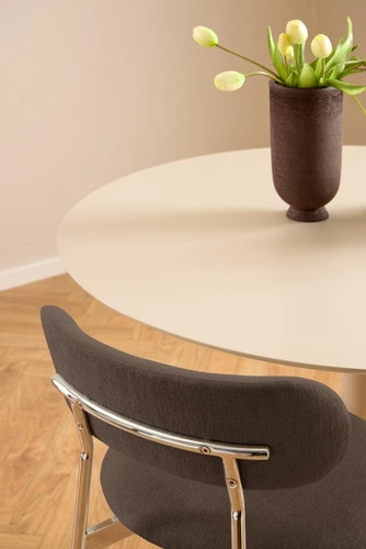 Jídelní čalouněná židle Lyric Actona hnědá chromovaná