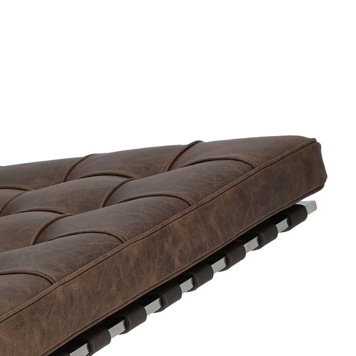 Kožené relaxační křeslo BA1 inspirované Barcelona hnědé do obýváku moderní retro