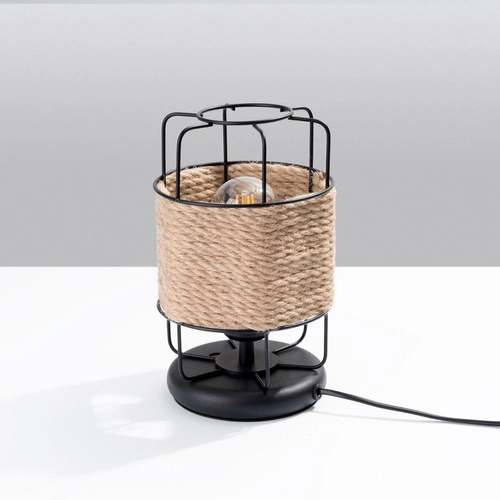 Černá kovová stolní lampa GIZUR industriální noční lampička do ložnice a kanceláře SOLLUX