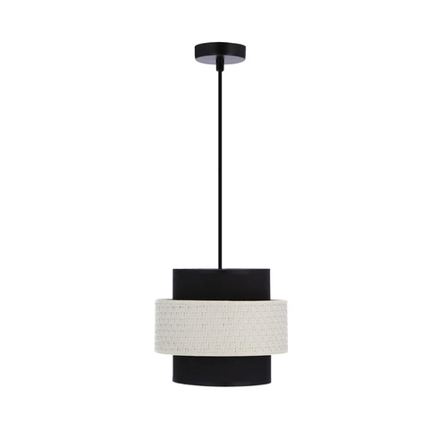 Závěsná lampa Benta černá 1x40W E27 stínidlo černá+krémová