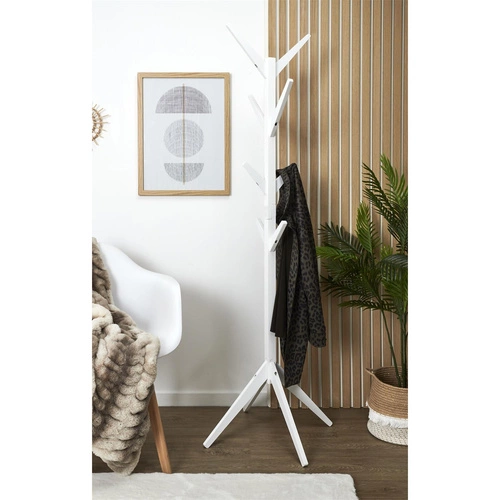 Intesi Tree moderní bílý stojanový věšák do předsíně dřevěný 177,5 cm