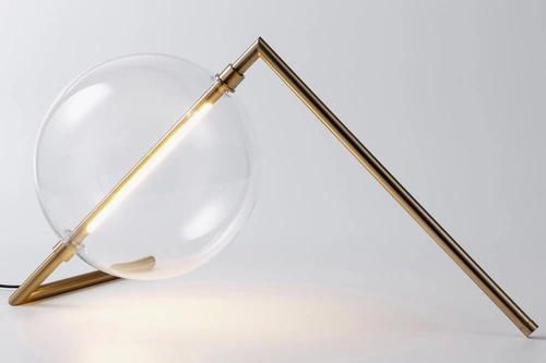 Stolní lampa AMORE LED zlatá moderní do obýváku a ložnice se skleněným stínidlem 25 cm