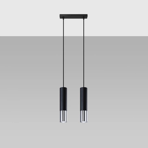 Závěsné svítidlo Loopez 2 černý chrom moderní do obýváku kuchyně jídelny nad ostrůvek