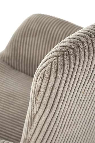 Houpací křeslo ušák Donelia šedý manšestrový do obýváku moderní s područkami Intesi