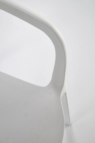 Bílá jídelní a zahradní židle Nadine z plastu, moderní, stohovatelná s područkami