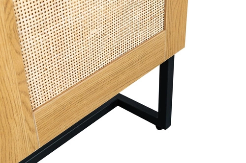 Ratanová knihovna Capri boho se skříňkami a policemi do obýváku a ložnice