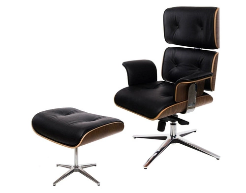 Ergonomická kancelářská židle VIP Exclusive Home černá kožená s podnožkou otočná D2.DESIGN