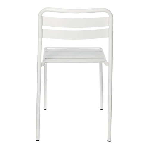 Kovová bílá zahradní židle Terra Intesi loftová stohovatelná na balkon a terasu