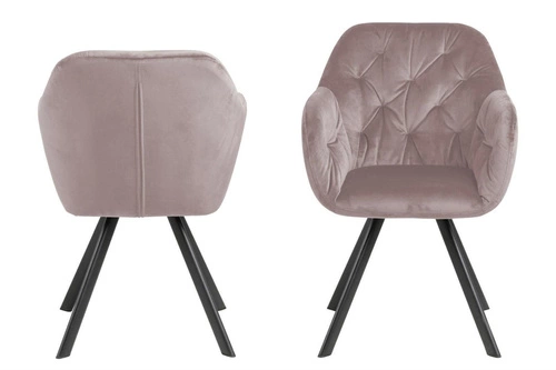 Čalouněná jídelní židle s područkami Lola VIC růžový samet glamour Actona