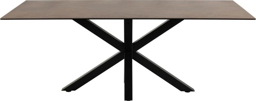 Jídelní stůl Heaven Lemco 200x100 cm moderní hnědá keramika černé nohy Actona