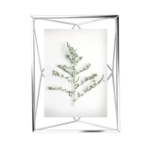 Kovový fotorámeček 10x15 Umbra Prisma šedý, na postavení i zavěšení, moderní