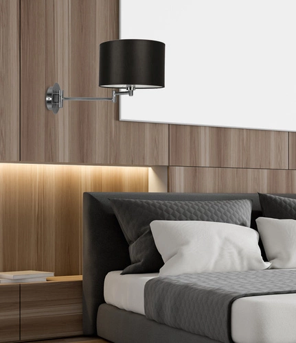 Nástěnné svítidlo Alexia chrom 1x40W E14 stínidlo černé