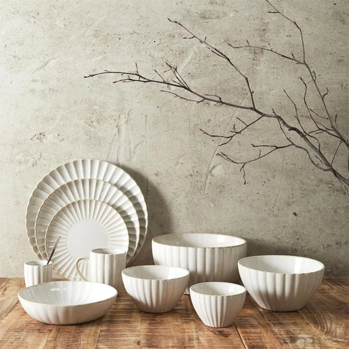 Keramická polévková miska Vlora 23,5 cm béžová moderní do jídelny Intesi