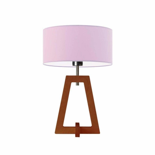 Noční lampička Clio glamour s fialovým stínidlem a mahagonovým dřevěným podstavcem