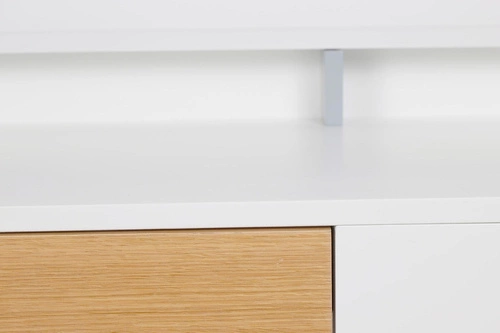 Bílý psací stůl se zásuvkou a nástavcem Skans Intesi moderní skandinávský pracovní 120 cm