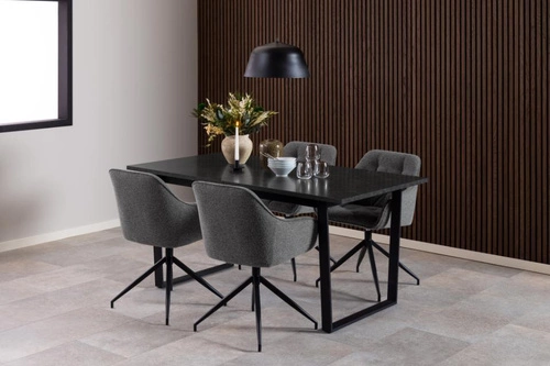 Otočná čalouněná židle Brooke do jídelny a obýváku, antracitová, moderní s područkami