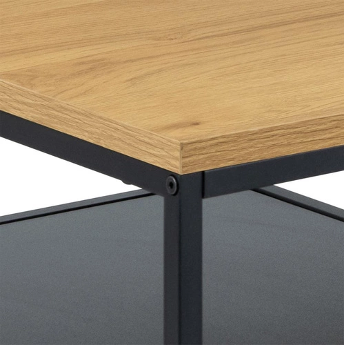 Konferenční stolek Gila 90x60 cm obdélníkový dubový s policí loftový do obýváku Actona