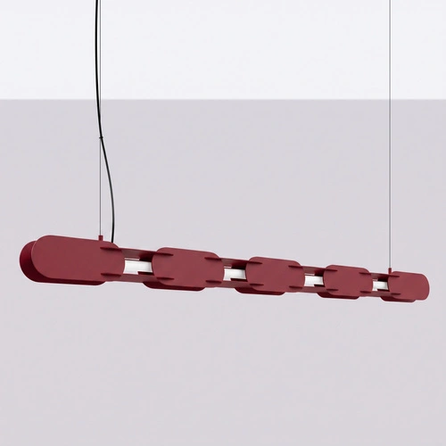 Závěsné LED svítidlo CHAIN 158 bordó nad kuchyňský ostrůvek moderní