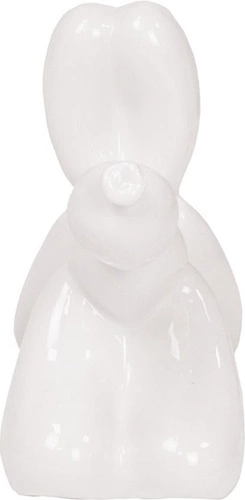 Dekorační figurka pes balónek bílý moderní polyresin 14,5 cm do obýváku HV decor