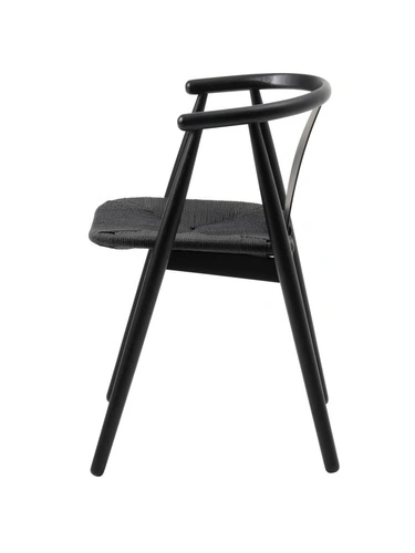 Jídelní dubová dřevěná židle Relate s područkami černá