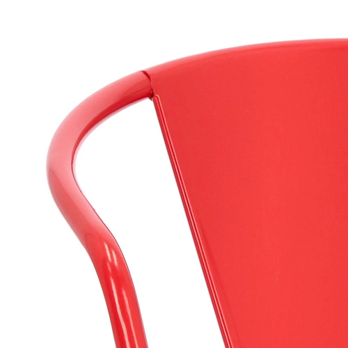 Kovová židle Paris Arms červená inspirovaná Tolixem s područkami do jídelny a kuchyně