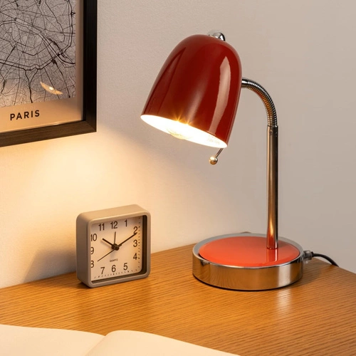 Noční a stolní lampa Izan Atmosphera červená moderní kovová 35,5 cm