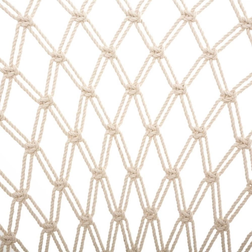 Relaxační křeslo Raina makramé boho z bavlny a dřeva do obýváku nebo na terasu bílé