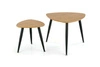 Sada 2 oválných konferenčních stolků Minessa loft dub a černý kov do obývacího pokoje Intesi