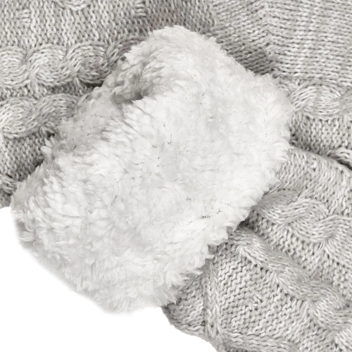 Zateplené pletené ponožky Intesi šedé 36-41, teplé domácí ponožky na dárek