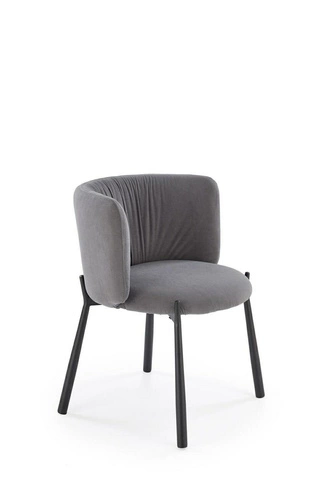 Čalouněná sametová židle Itzal šedá s područkami do jídelny a obývacího pokoje moderní