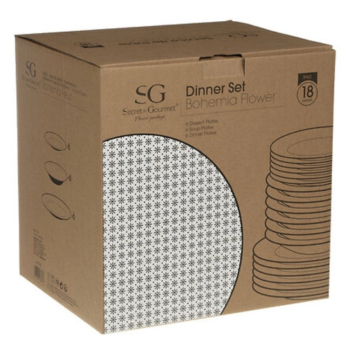 Nádobí Bohemia 18 kusů květin