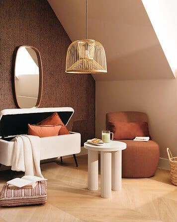 Relaxační křeslo Leone Atmosphera čalouněné do obýváku moderní boho terakota