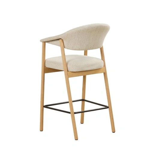 Barová židle Elk čalouněná skandinávská k kuchyňskému ostrůvku pískový dub