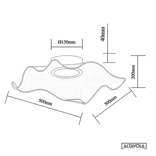 LED stropní svítidlo Velo no.2 chrom 50 cm glamour moderní do obýváku a ložnice ALTAVOLA DESIGN