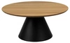 Konferenční stolek Soli kulatý 85 cm dubový loftový s černou kovovou nohou do obýváku