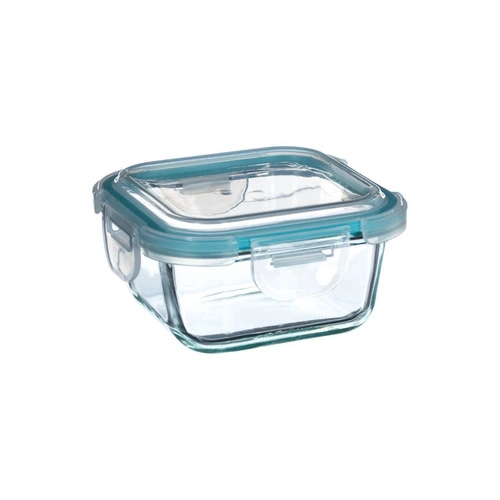 Sada 3 skleněných nádob ve tvaru L s víkem