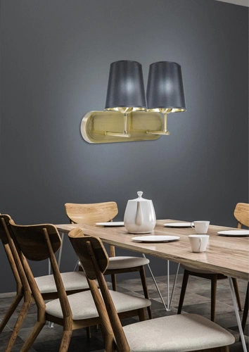 Nástěnné svítidlo Milonga dvojité černé patina moderní glamour do obýváku a ložnice