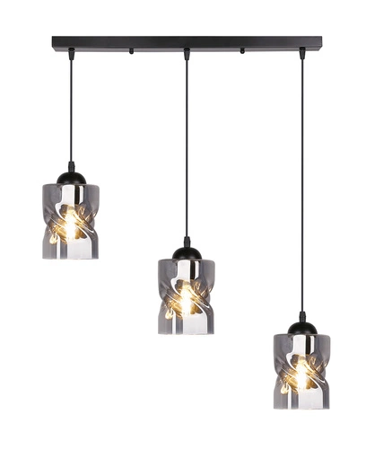 Závěsná lampa Felis černá 3x60W E27 kouřové stínítko