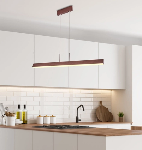 Závěsné LED svítidlo Coconut hnědé 100 cm moderní do obýváku a nad stůl