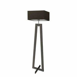 Stojací lampa do obýváku JAWA hnědá moderní dřevěná s látkovým stínidlem LYSNE 138 cm