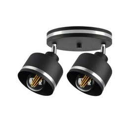 Stropní lampa Wama černá 2x40W E27 stínidlo černá+stříbrná