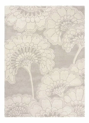 Vlněný koberec do obýváku Japanese Floral Oyster 250x350 béžový moderní snadno čistitelný