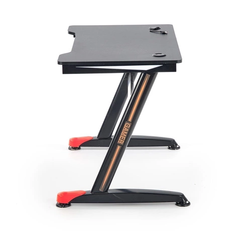 Herní stůl Zap černo-červený moderní s LED osvětlením do studentského pokoje