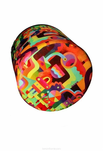 Okrúhlý puf Abstra Intesi multicolor moderní do obýváku a ložnice s pratelným potahem 40 cm