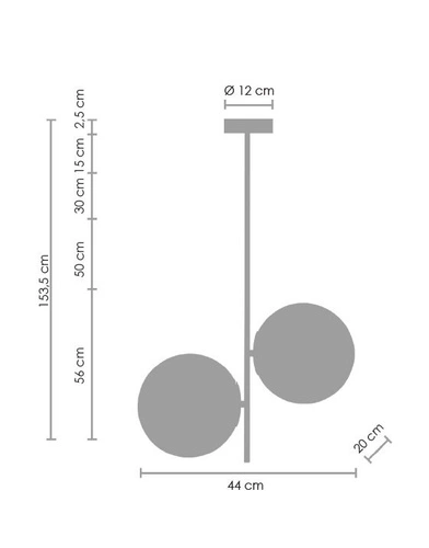 Závěsné svítidlo koule VENUS-2 kouřové sklo 44 cm do obývacího pokoje výškově nastavitelné Step into Design