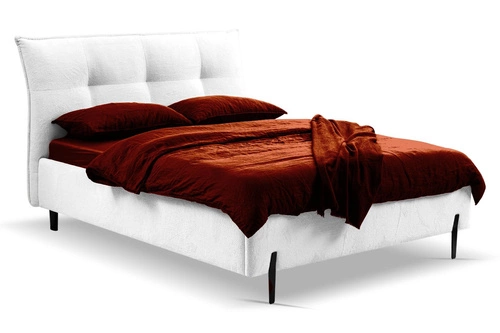 Čalouněná postel Biscuit 140x200 bílá s úložným prostorem skandinávská do ložnice