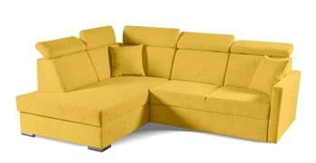 Rohová rozkládací pohovka Mils XL levá moderní hořčicová do obýváku Intesi