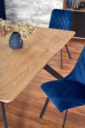 Rozkládací jídelní stůl Carbad dub přírodní černé nohy moderní loft 160-220x90 cm Intesi