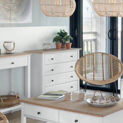 Komoda Solen se 4 zásuvkami bílá