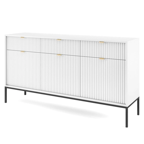 Velká komoda Delicious drážkovaná bílá